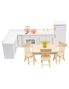 Juego de Muebles de Cocina Miniatura Hiawbon 15 Piezas