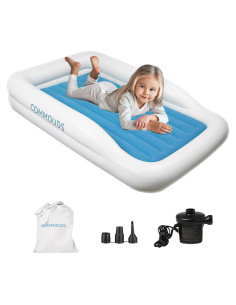 Cama de Viaje Inflable para Niños COMMOUDS Azul 101.6x157.5cm