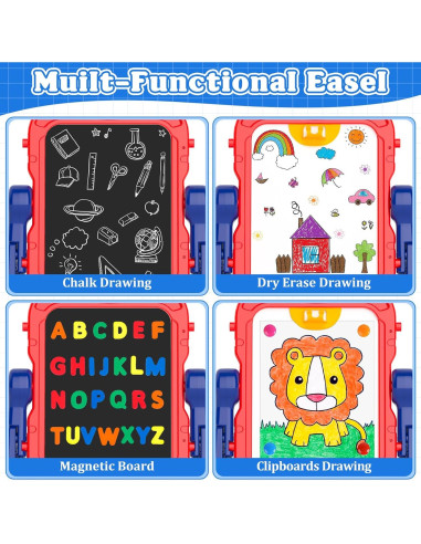 Caballete de Arte Magnético Weudear Azul Doble Cara 42.93cm