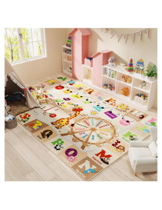 Alfombra Educativa Beige B BENRON 3x5 Pies Antideslizante