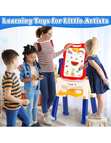 Caballete de Arte Magnético Weudear Azul Doble Cara 42.93cm