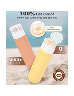 Botellas de Viaje Quatish 3 oz A Prueba de Fugas Paquete de 4 2