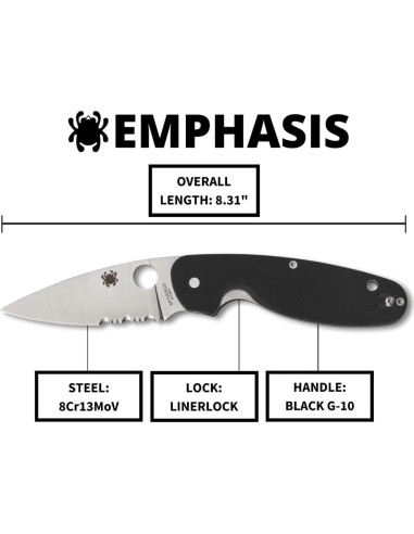 Cuchillo Plegable Spyderco Emphasis 9.09 cm Acero Inoxidable