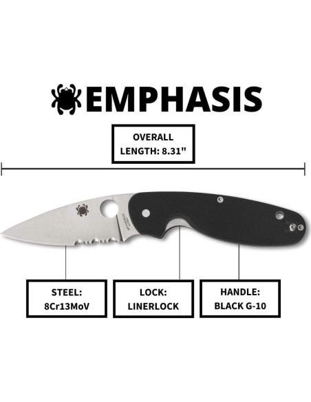 Cuchillo Plegable Spyderco Emphasis 9.09 cm Acero Inoxidable