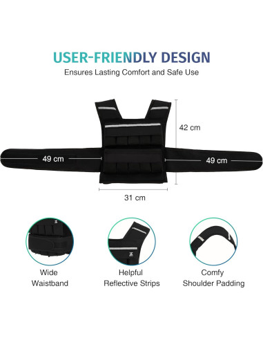 Chaleco con Pesas Ajustables ZELUS 9kg para Entrenamiento