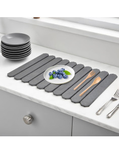 Alfombrilla de Secado de Piedra Diatomácea Lacwabvh 61x41cm Gris 2