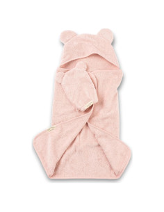 Conjunto de Toalla de Baño con Capucha Bella Tunno Rosa