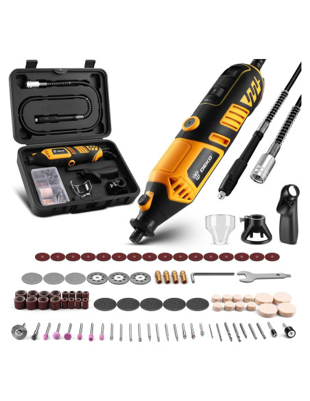 Kit de Herramientas Rotativas DEKOPRO 170W con 127 Accesorios