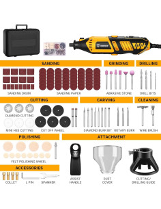 Kit de Herramientas Rotativas DEKOPRO 170W con 127 Accesorios 2
