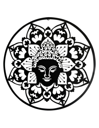 Arte de Pared de Metal Buda 61 cm Bellaa Decoración Zen