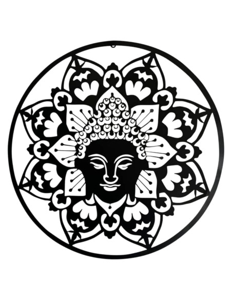 Arte de Pared de Metal Buda 61 cm Bellaa Decoración Zen