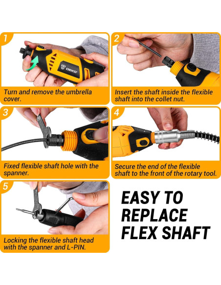 Kit de Herramientas Rotativas DEKOPRO 170W con 127 Accesorios