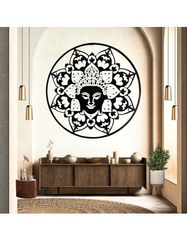 Arte de Pared de Metal Buda 61 cm Bellaa Decoración Zen