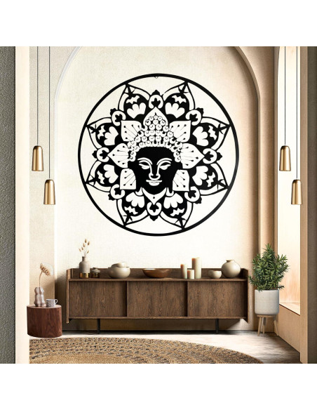 Arte de Pared de Metal Buda 61 cm Bellaa Decoración Zen