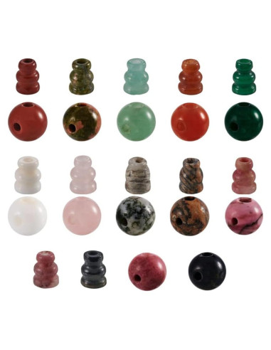 12 Juegos de Perlas Guru de Piedra Natural EEE ELECRELIVE 10mm