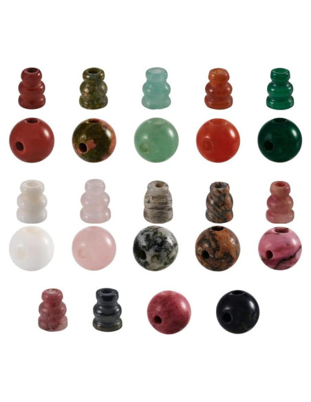 12 Juegos de Perlas Guru de Piedra Natural EEE ELECRELIVE 10mm