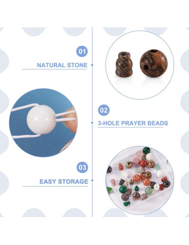 12 Juegos de Perlas Guru de Piedra Natural EEE ELECRELIVE 10mm