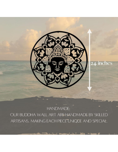 Arte de Pared de Metal Buda 61 cm Bellaa Decoración Zen