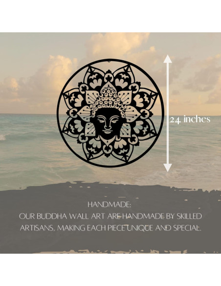 Arte de Pared de Metal Buda 61 cm Bellaa Decoración Zen