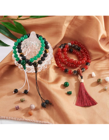 12 Juegos de Perlas Guru de Piedra Natural EEE ELECRELIVE 10mm