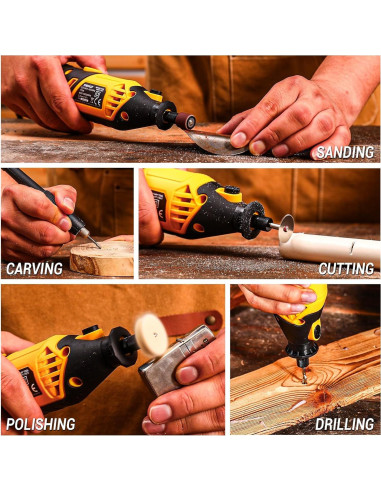 Kit de Herramientas Rotativas DEKOPRO 170W con 127 Accesorios