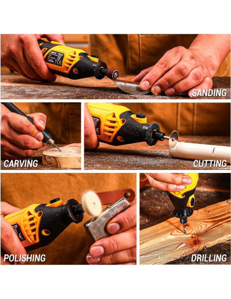 Kit de Herramientas Rotativas DEKOPRO 170W con 127 Accesorios