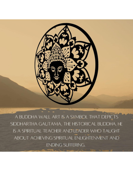 Arte de Pared de Metal Buda 61 cm Bellaa Decoración Zen