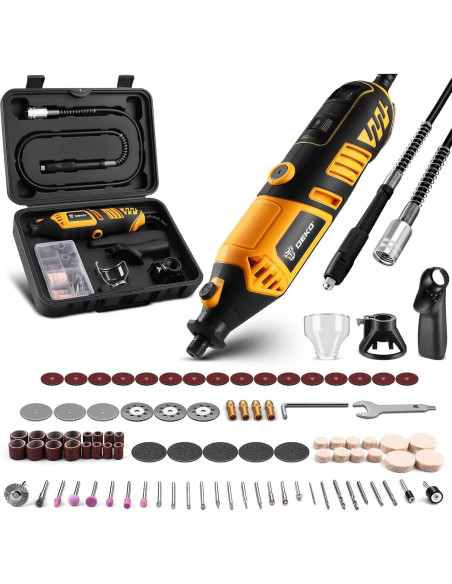 Kit de Herramientas Rotativas DEKOPRO 170W con 127 Accesorios
