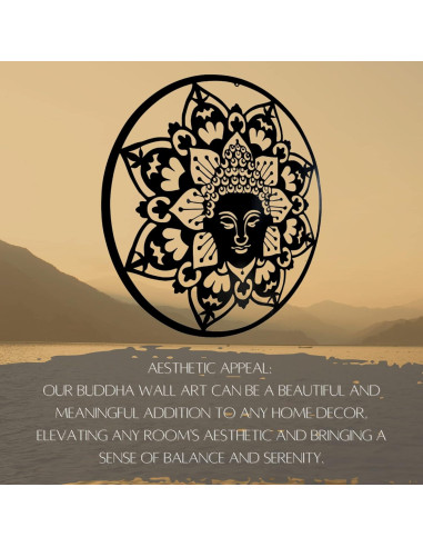 Arte de Pared de Metal Buda 61 cm Bellaa Decoración Zen