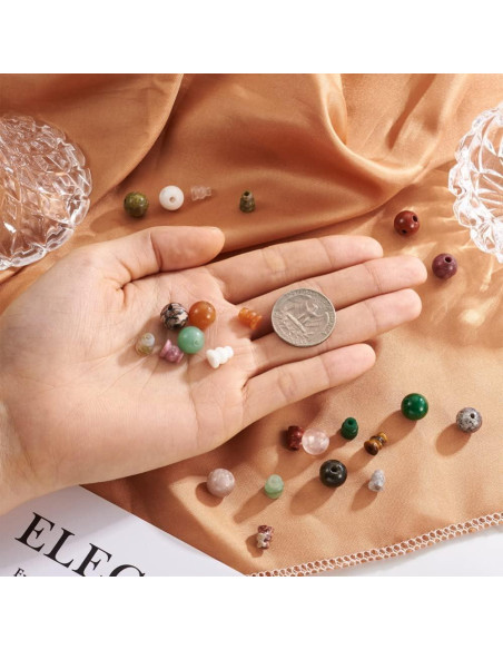 12 Juegos de Perlas Guru de Piedra Natural EEE ELECRELIVE 10mm