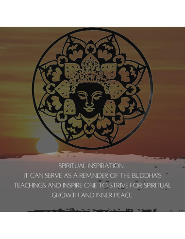 Arte de Pared de Metal Buda 61 cm Bellaa Decoración Zen