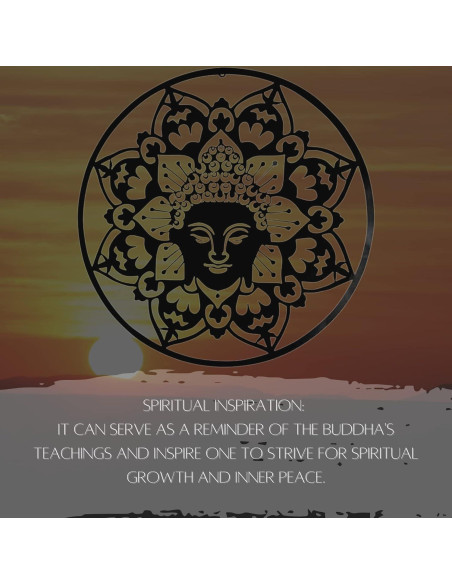 Arte de Pared de Metal Buda 61 cm Bellaa Decoración Zen