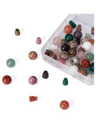 12 Juegos de Perlas Guru de Piedra Natural EEE ELECRELIVE 10mm