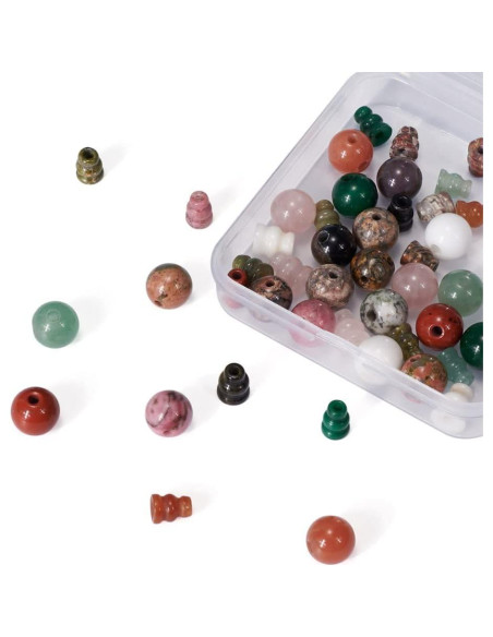 12 Juegos de Perlas Guru de Piedra Natural EEE ELECRELIVE 10mm