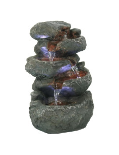 Fuente de Agua de Mesa Sunnydaze 26.67 cm con Luces LED