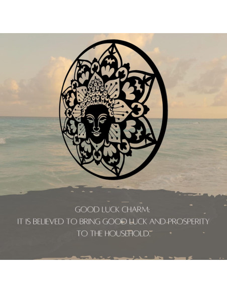 Arte de Pared de Metal Buda 61 cm Bellaa Decoración Zen