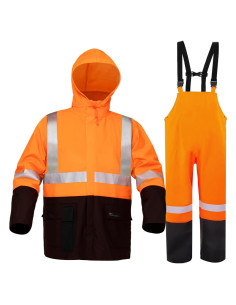 Traje de Lluvia Impermeable para Hombres SuznSiax Naranja
