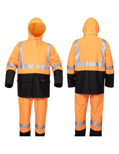 Traje de Lluvia Impermeable para Hombres SuznSiax Naranja 2