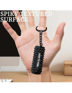 Mini Rodillo de Espuma Tizee en Llavero - Rosa y Amarillo 2