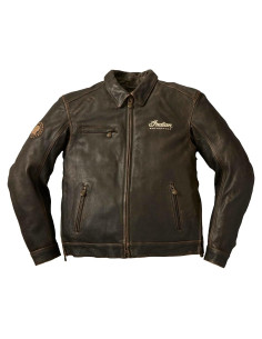 Chaqueta de Cuero Clásica para Hombre Indian Motorcycle Marrón