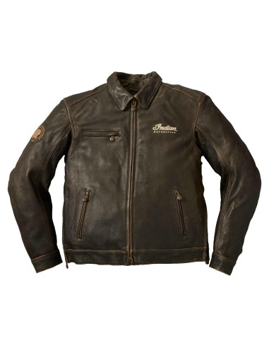 Chaqueta de Cuero Clásica para Hombre Indian Motorcycle Marrón