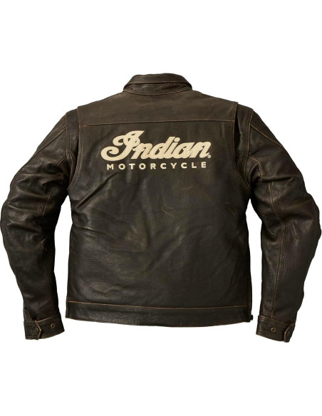 Chaqueta de Cuero Clásica para Hombre Indian Motorcycle Marrón