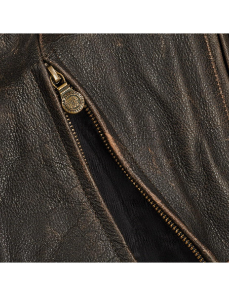 Chaqueta de Cuero Clásica para Hombre Indian Motorcycle Marrón