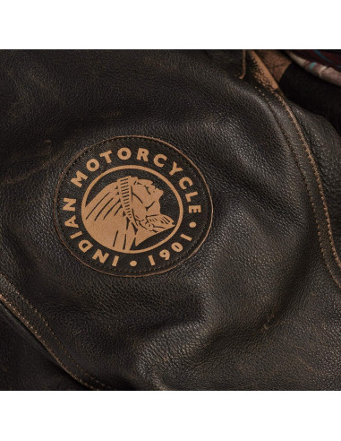 Chaqueta de Cuero Clásica para Hombre Indian Motorcycle Marrón
