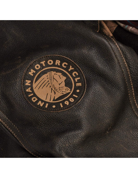 Chaqueta de Cuero Clásica para Hombre Indian Motorcycle Marrón