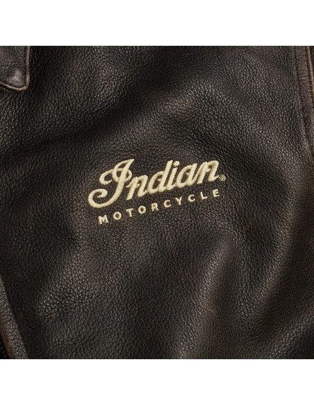Chaqueta de Cuero Clásica para Hombre Indian Motorcycle Marrón
