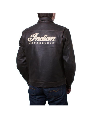 Chaqueta de Cuero Clásica para Hombre Indian Motorcycle Marrón