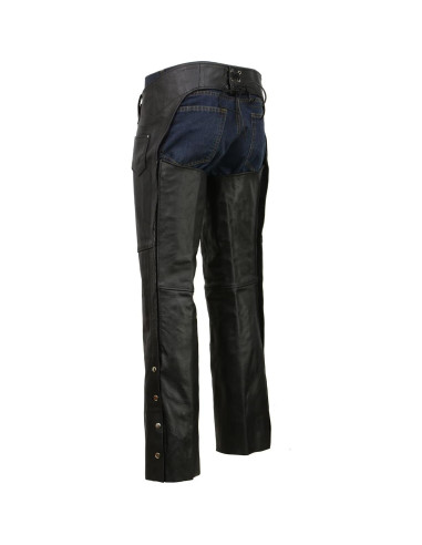 Chaps de Cuero Event EL1117BO Negro para Motocicleta - X-Pequeño