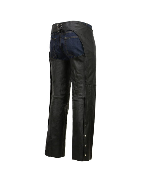 Chaps de Cuero Event EL1117BO Negro para Motocicleta - X-Pequeño