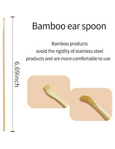 Set de 7 Cucharas de Bambú para Limpiar Oídos Adultos y Niños 2